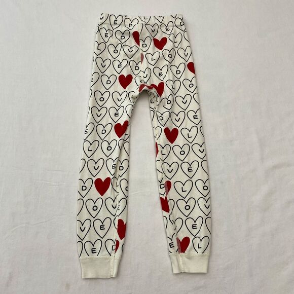 Hanna Andersson Pajamas Set Girls 5 Heart Love Organic Cotton Valentines Day PJ - Picture 4 of 8